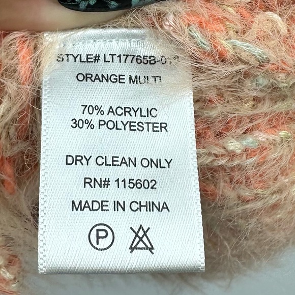 Altar’d State Tan Retro Floral Acrylic Sweater Cardigan Size Medium - Picture 5 of 7